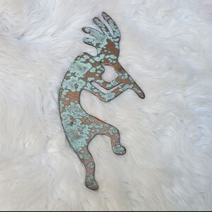 Vintage 10" Metal W/ Awesome Patina Kokopelli Art